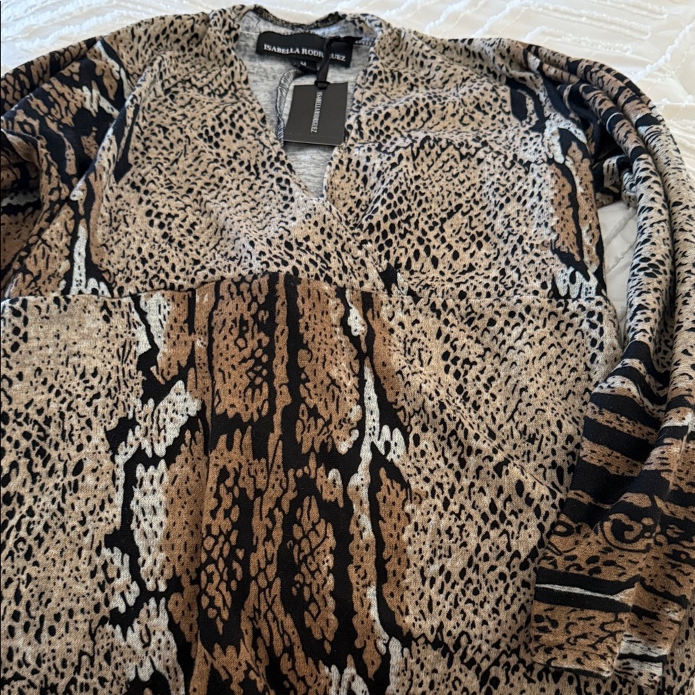 Isabella Rodriguez Animal Print Blouse